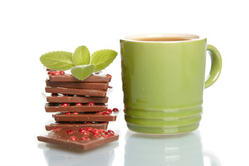 cup of coffee and chocolate