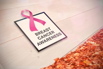 Composite image of breast cancer awareness message