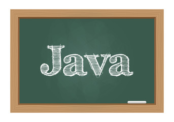 Obraz premium Java text drawn on chalkboard
