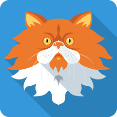 Persian Cat icon flat design