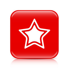 Red star button, icon