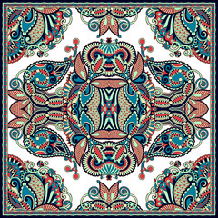 Traditional ornamental floral paisley bandanna