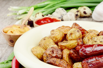 New roasted baked potato in the bowl