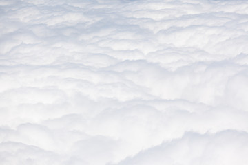 mer de nuages, vue d'avion