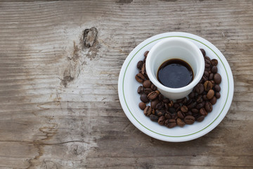 coffee beans with cup