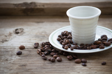 coffee beans with cup