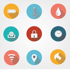 Fototapeta premium feature ,specification icons for industries, companies,business