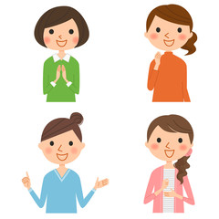 笑顔の女性（複数）
