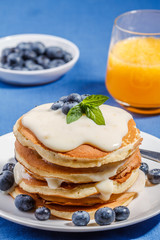 Pancakes with fresh blueberry