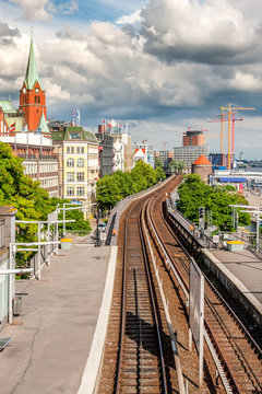 View of Hamburg with the railway