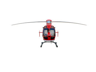 Red helicopter on white background