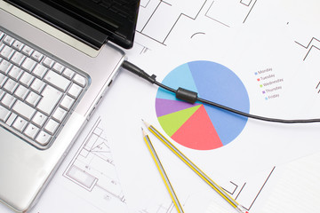 Obraz premium Architect working in his office