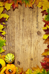 Thanksgiving Autumn Fall background with red, brown and yellow l