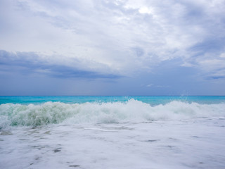 beach of the island of Lefkada in Greece