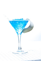 Cocktail with caviar and whisky