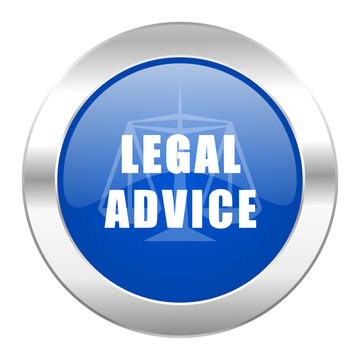 legal advice blue circle chrome web icon isolated