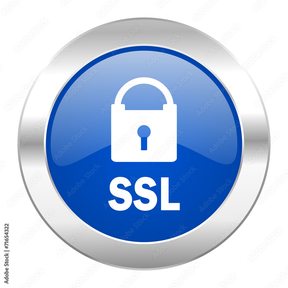 Aufkleber ssl blue circle chrome web icon isolated