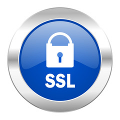 ssl blue circle chrome web icon isolated