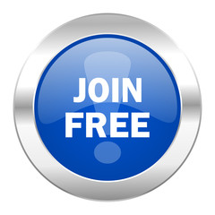 join free blue circle chrome web icon isolated