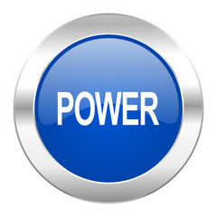 power blue circle chrome web icon isolated