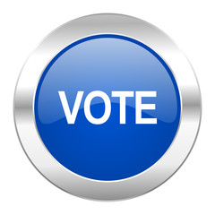 vote blue circle chrome web icon isolated