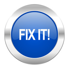fix it blue circle chrome web icon isolated