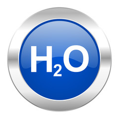 water blue circle chrome web icon isolated