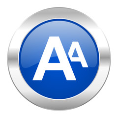 alphabet blue circle chrome web icon isolated
