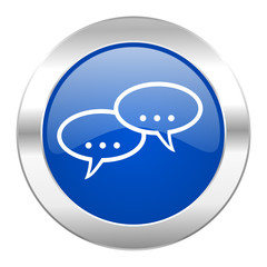 forum blue circle chrome web icon isolated