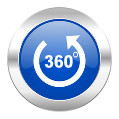 panorama blue circle chrome web icon isolated