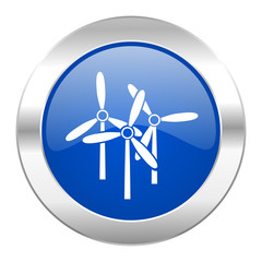 windmill blue circle chrome web icon isolated