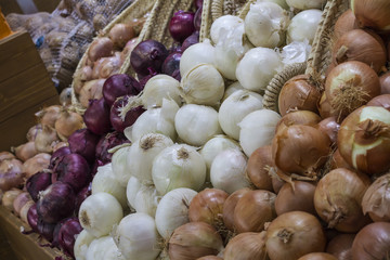 Onions in the market