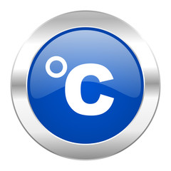 celsius blue circle chrome web icon isolated