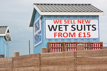 Deck chairs and wet suits available