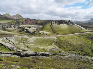 Cratère moussu au Landmannalaugar
