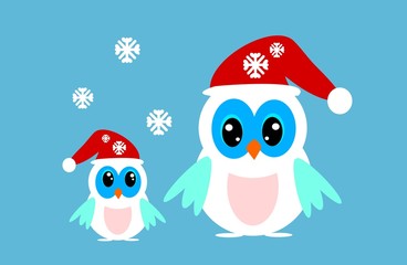 Two winter owls