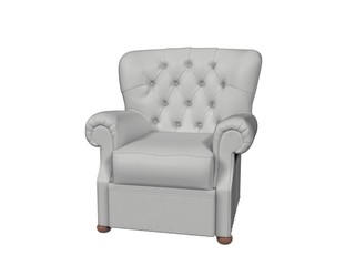Armchair Leather - white