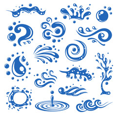 Water splashes icons