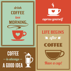 Coffee mini poster set