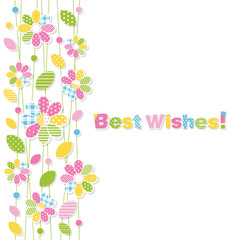 best wishes flowery greeting card