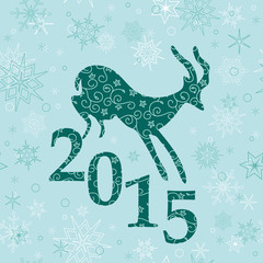 christmas background with emerald goat - vector