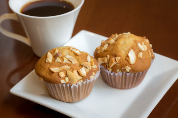 Banana cakes with coffee