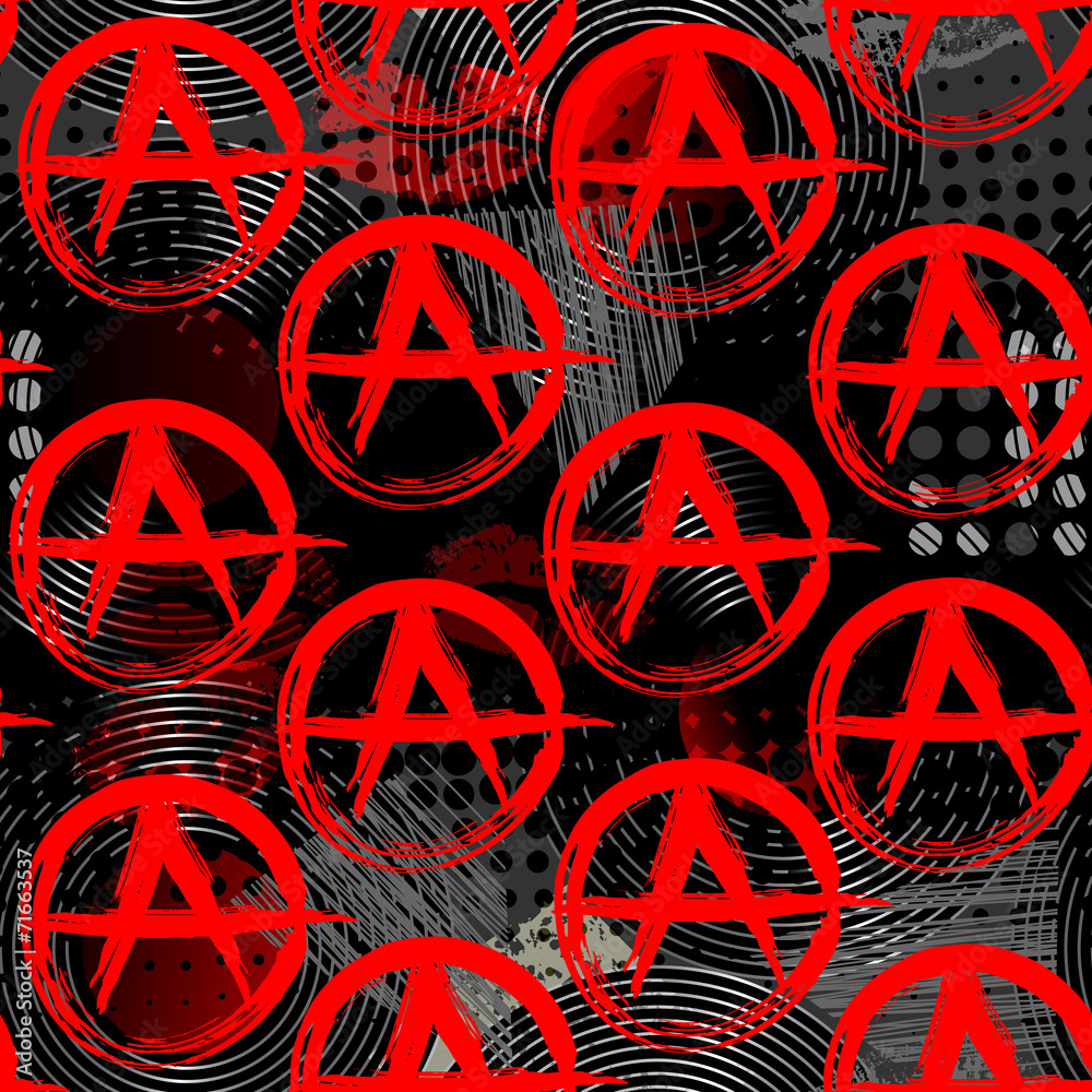 Poster symbols of anarchy punk pattern