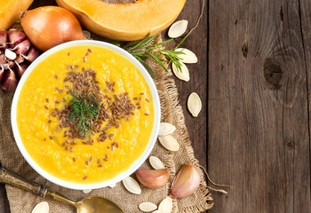 Fresh pumpkin soup