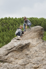 Children on the stone