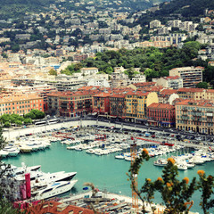 Cityscape of Nice(France), harbor view from above