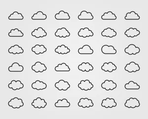 Fotobehang Big vector set of thirty-six cloud shapes © AldanNa