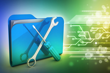 Computer technical service concept