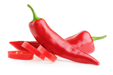 red peppers isolated