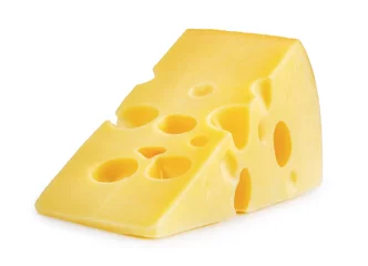 Foto op Plexiglas stuk kaas geïsoleerd © azure